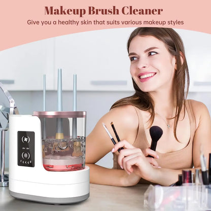 3-in-1 Electric Makeup Brush Cleaner, Dryer & Holder – Deep Clean & Quick Dry for Perfect Brushes!